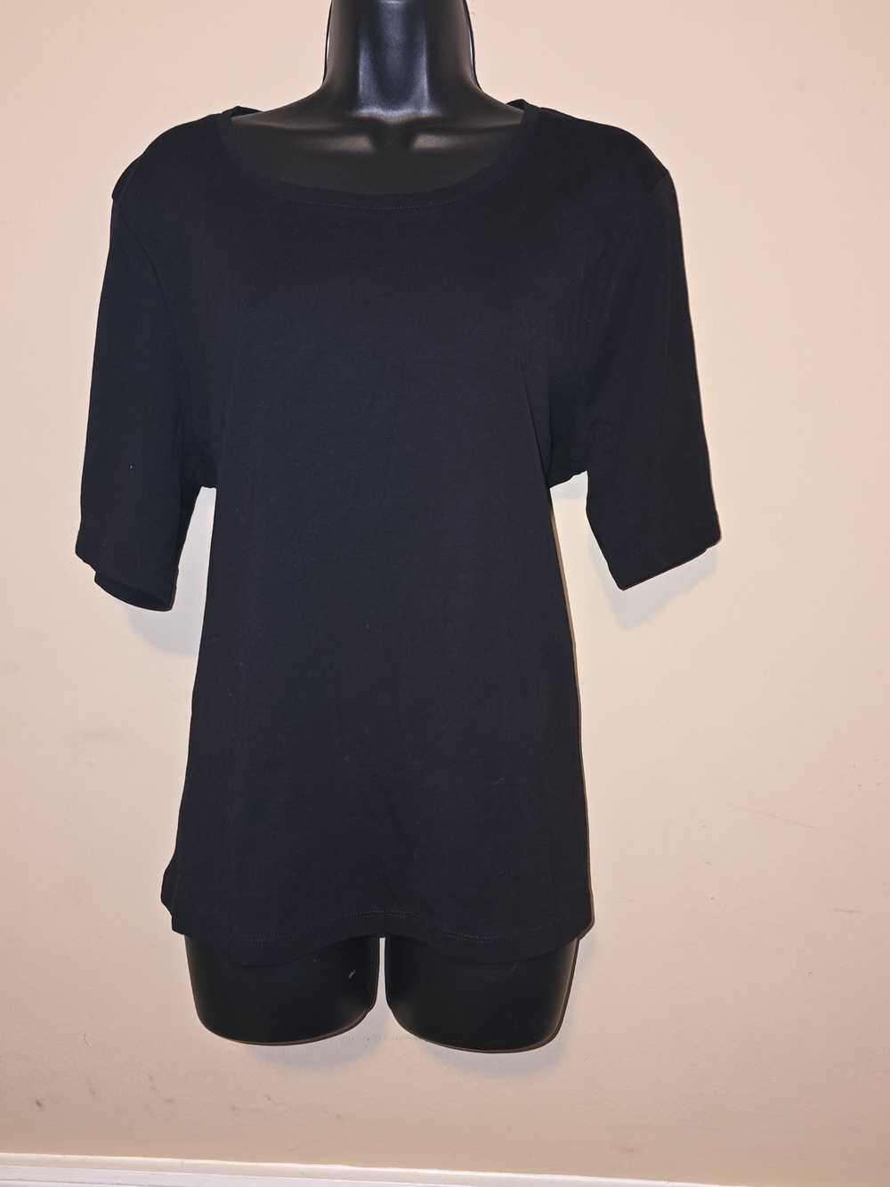 Chico's True Color Tees Black Crew Neck Tee Plus Sz XL Casual Wear Everyday Wear